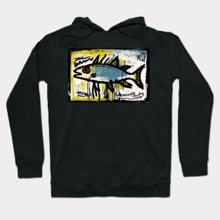 Blue Trout in Spray Painted Style Painting Hoodie